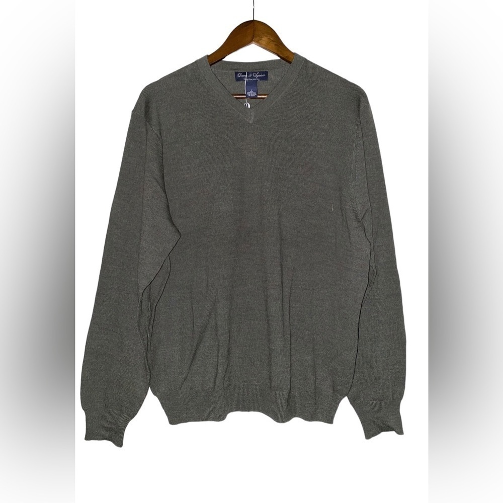 David & Squire Extra Fine Merino Wool Long Sleeve Pullover Sweater NEW Men L